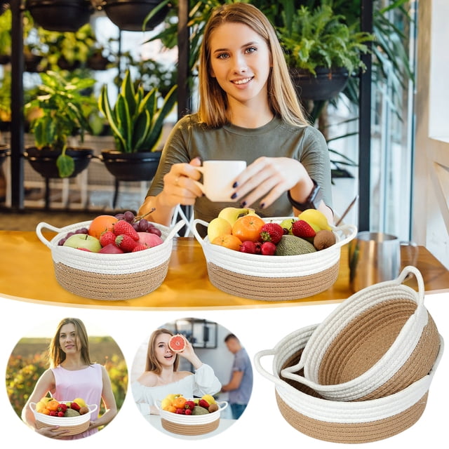 Fiudx Cesta de Cuerda de Algodón Tejida, Solución de Almacenamiento Suave y Resistente, Forma Rectangular, Diseño Que Ahorra Espacio, Organiza Ropa y Artículos Diversos, Uso En El Hogar o La Oficina,