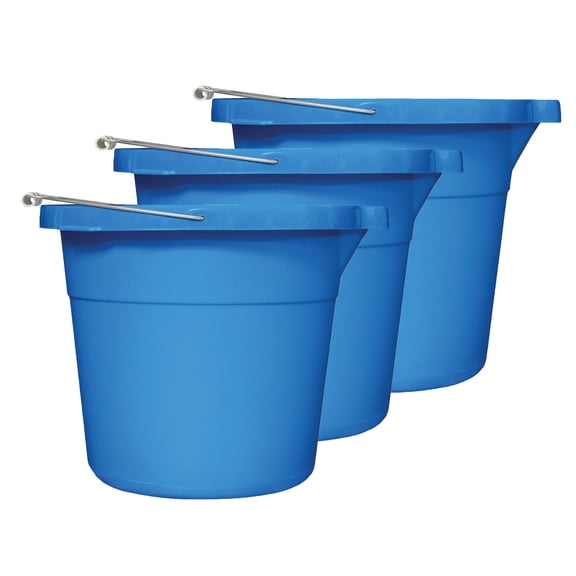 SM Arnold Inc 12 Quart Multipurpose Plastic Bucket (Blue, 3 Pack) - Cleaning & Household Supplies