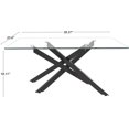 thumbnail image 2 of LoLado Glass Coffee Table, 39.4" Rectangle Clear Tempered Glass Top & Black Metal Leg, Sofa Center Cocktail Tables for Home Office, Black, 2 of 7