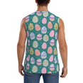 thumbnail image 4 of Fuzoiu Colorful Easter eggs Print Men's Sleeveless T-shirt,Sleeveless Tee Shirts,Quick-Dry Athletic Tank Top for Gym, Running, Sports & Outdoor Activities-3X-Large, 4 of 7