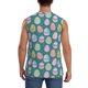 thumbnail image 4 of Fotbe Colorful Easter eggs Men's Camiseta sin Mangas Estampada para Hombres, Playera Casual para Gimnasio, Entrenamiento, Playa-Large, 4 of 7