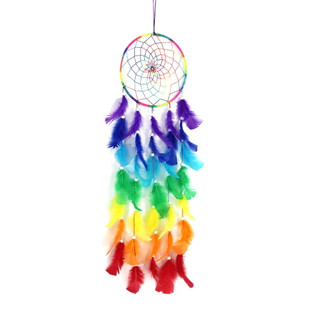 Wdftyju Tapiz de estilo bohemio, colgante de plumas coloridas, atrapasueños, decoración navideña Wdftyju 4gj6pc8ec7td9mj8