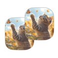 thumbnail image 2 of Binienty Cute Cat 2 PCS Car Windshield Sun Shade Foldable Sunshade Universal Vehicle Accessories Auto Sun Heat and UV Rays Blocker Keep Your Vehicle Cool 28.5 x 25.5 inches, 2 of 6