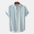 thumbnail image 2 of Hombres Casual Botones Playa Sin posicionamiento Estampado Turndown Camisa de manga corta Blusa Pompotops oipoqjl45449, 2 of 9