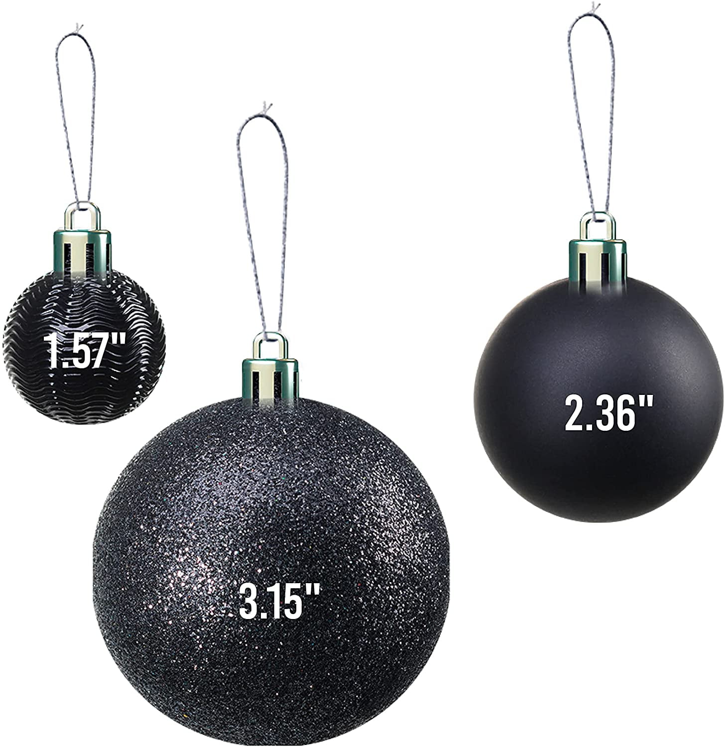 EXCEART 40 Pcs Christmas Ball Cover Exquisite Ball Ornaments Covers  Christmas Ornament Hooks Ball Pendants Caps Round Christmas Ornament Caps  Balls