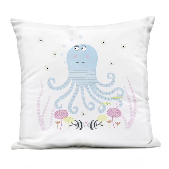 Stupell Industries Baby Octopus & Flowers Outdoor Printed Pillow design by Carla Daly, 18 x 7 x 18