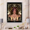 thumbnail image 3 of Designart Retro Women In Golden Art Deco Geometrics I FLOAT FRAME WALL ART, 3 of 4
