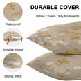 thumbnail image 5 of Outdoor Waterproof Throw Pillow Covers Set of 2 Cherry Blossoms Pillowcases Square Outdoor Pillows Cushion Case 16x16 Inch Japanese Style Gold Floral Beige Patio Pillows for Couch Sofa Bed, 5 of 9