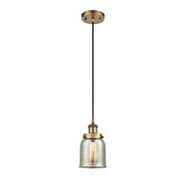 916-1P-BB-G58-Innovations Lighting-Bell - 1 Light Cord Hung Mini Pendant In Industrial Style-10 Inches Tall and 5 Inches Wide-Brushed Brass