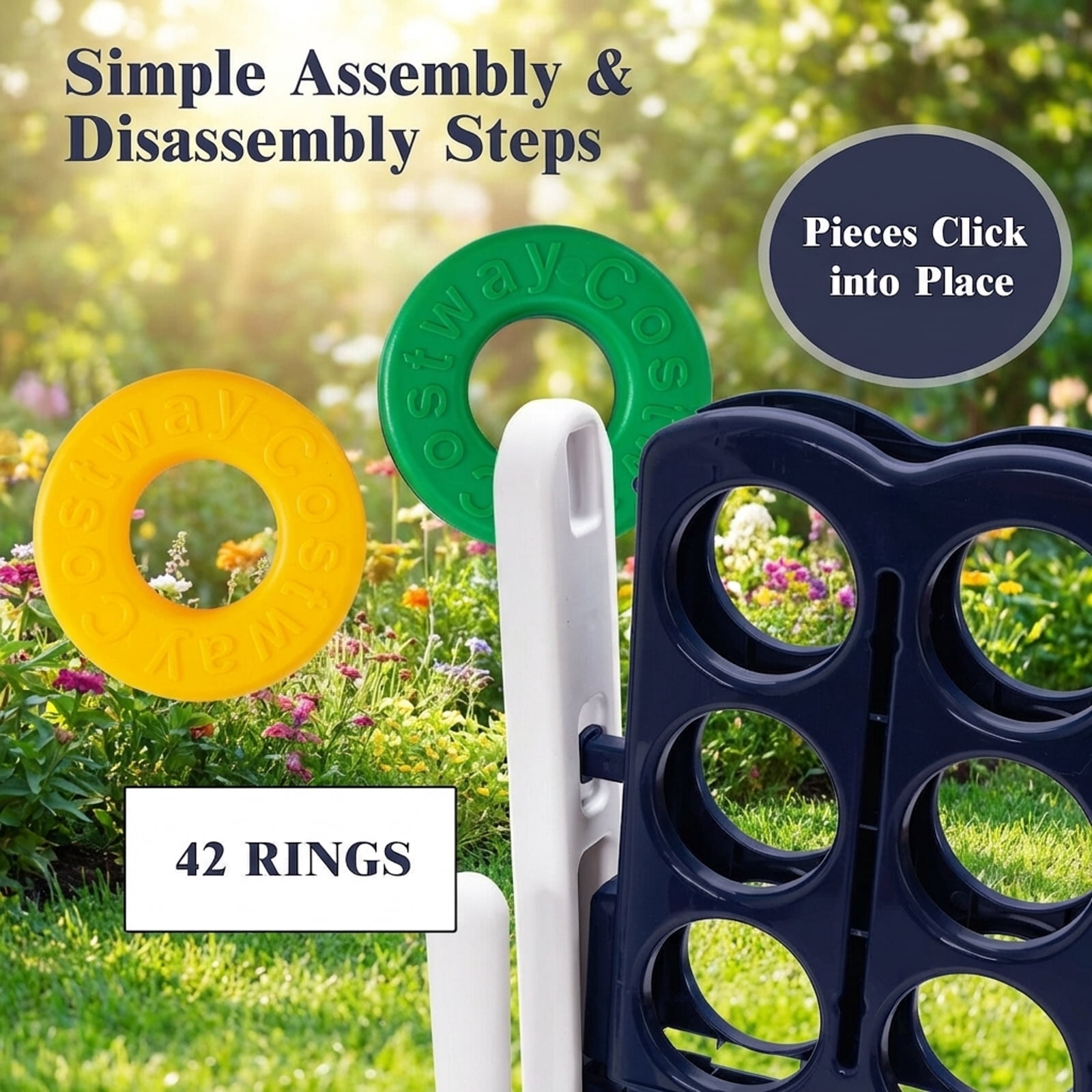 Redsmile 4-to-Score 4 in A Row Giant Game Set for Kids Adults Family Fun Multicolor - Outdoor Backyard Lawn Party Game for Kids Adults