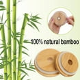 thumbnail image 6 of Sunjoy Tech 4 Pcs Bamboo Lid with Straw Hole Leak-proof Silicone Seal Lid 2.76inch Canning Lid Regular Mouth Jars Replacement Bamboo Lid for Beer Glasses Reusable Cup Lids, 6 of 7