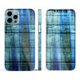 thumbnail image 3 of DesignSkinz Blue and Green Tye-Dyed Wood Full-Body Skin Decal Wrap Cover for iPhone 13, 3 of 9