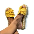thumbnail image 2 of Jsaierl Platform Sandals for Women Casual Summer Peep Toe Sandals Comfy Slip On Sandals Fashionable Beach Sandal Size 8.5, 2 of 4
