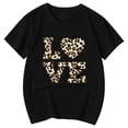 thumbnail image 4 of XAOFW Girl's T-Shirts Short Sleeve Crewneck Leopard Letter Print Kids Graphic T Shirts Everyday Wear Loose Fit Tee Shirts Outdoor Activities Versatile Cozy Toddler Tops, 4 of 4