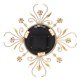 thumbnail image 3 of WORGEOUS Moderno metal diamantes flor silencioso reloj de pared 3D pared arte oficina casa sala de estar decoración (oro), 3 of 5