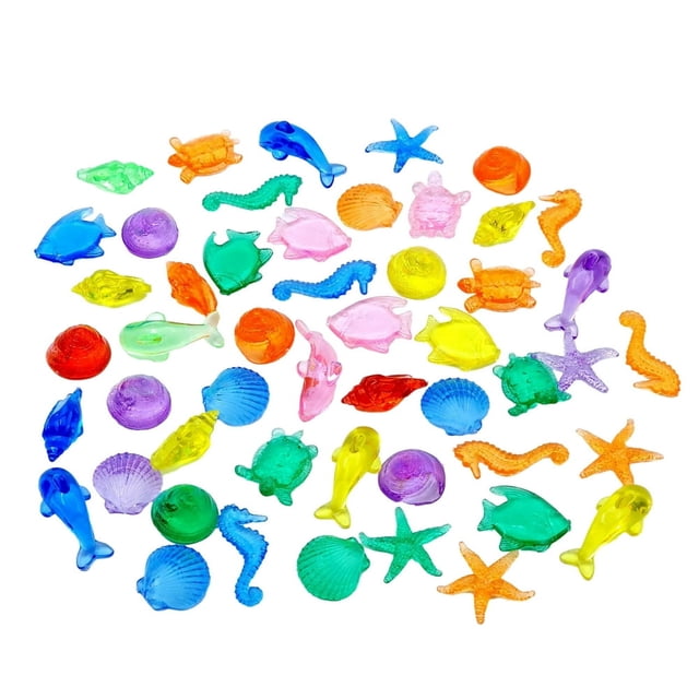 Simulated Small Animals Sea Animal Adventure Acrylic Mini Ducks Gems Set for Beach Scavenger Hunts Party Decoration
