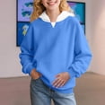 thumbnail image 2 of UAMVSH Oversized Hoodies for Girls and Boys Cute Kids Long Sleeve Sweatshirts Casual Comfy Hooded Pullover Tops with Pockets(14-15 Years,Dark Blue), 2 of 7