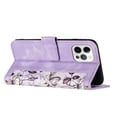 thumbnail image 5 of Allytech iPhone 11 Pro Wallet Case, Chic Flower Pattern PU Leather Shoulder Strap Hand Wrist Cards Holder Stand Protective Flip Folio Cover for Girls Women Phone Case for Apple iPhone 11 Pro - Purple, 5 of 14