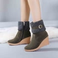 thumbnail image 2 of YLYL Womens Wedge Ankle Booties Casual Fashion High Heel Winter Warm Plush Short Boot, 2 of 5