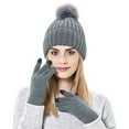 thumbnail image 6 of Fgnfyis Winter Women‘S Warm Hat & Gloves Set, Thick Soft Knitted Knit Ski for Outdoor - Winter Hats for Women Grey, 6 of 6