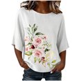 thumbnail image 2 of Favoffer Women's Printed Round Neck 3/4 Sleeve Blouses Loose Casual Tops Breathable Pullover Shirts for Spring Summer Daily Travel, 2 of 6