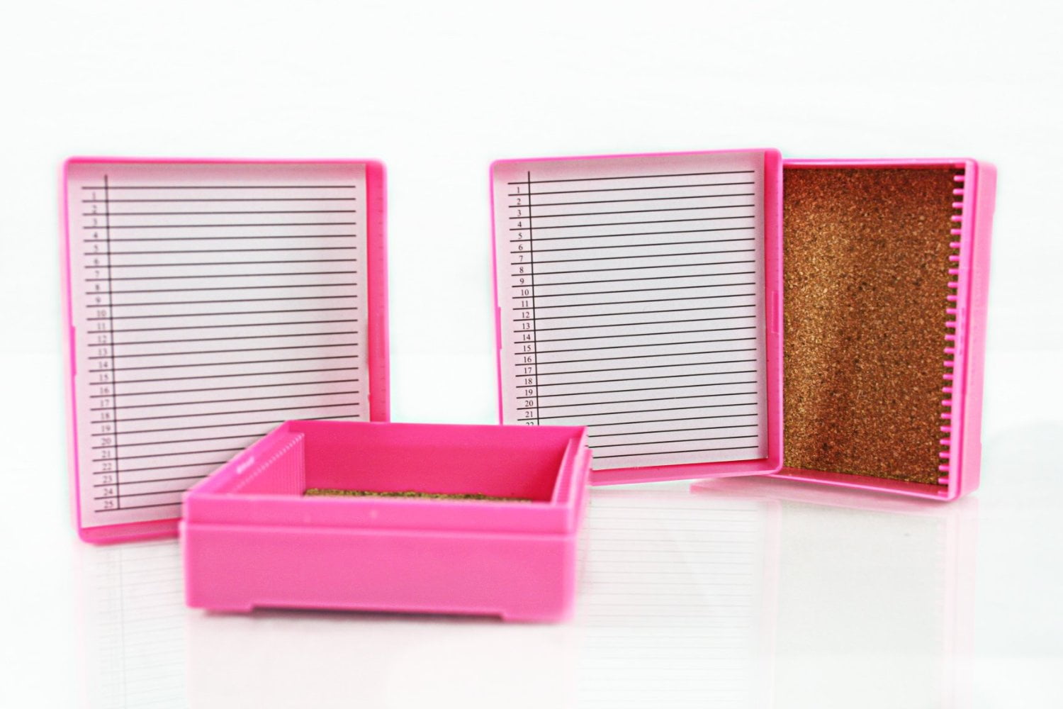 25 piece Microscope Slide Box, Pink Microscope Slide Holder Walmart