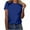 Blue, variant on Lovskoo Summer Tops for Women 2024 Round Neck Short Sleeve Solid Color Casual Loose Tops Tops Shirt Blue