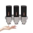 thumbnail image 3 of 12.01*3.94*9.06 Minimalist Square Shampoo & Conditioner Dispenser Shower Soap Dispenser Wall Mount 3 bottles, 3 of 20