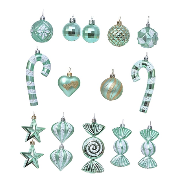 Macarena Juego de 16 Bolas Decorativas Navideñas Verde Claro
