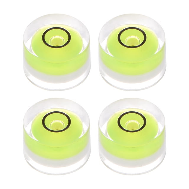 Unique Bargains 4 Packs Round Bubble Level 12x7.5mm Mini Circular Bullseye Spirit Levels for Leveling Camera Tripod Telescope, Lime