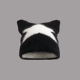 thumbnail image 2 of DFEK Star Pattern Knitted Hat with Cat Ears Warm Winter Cap for Adult Men and Women Fashionable Cold Weather Black A, 2 of 3