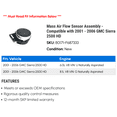 thumbnail image 2 of Mass Air Flow Sensor Assembly - Compatible with 2001 - 2006 GMC Sierra 2500 HD 2002 2003 2004 2005, 2 of 2