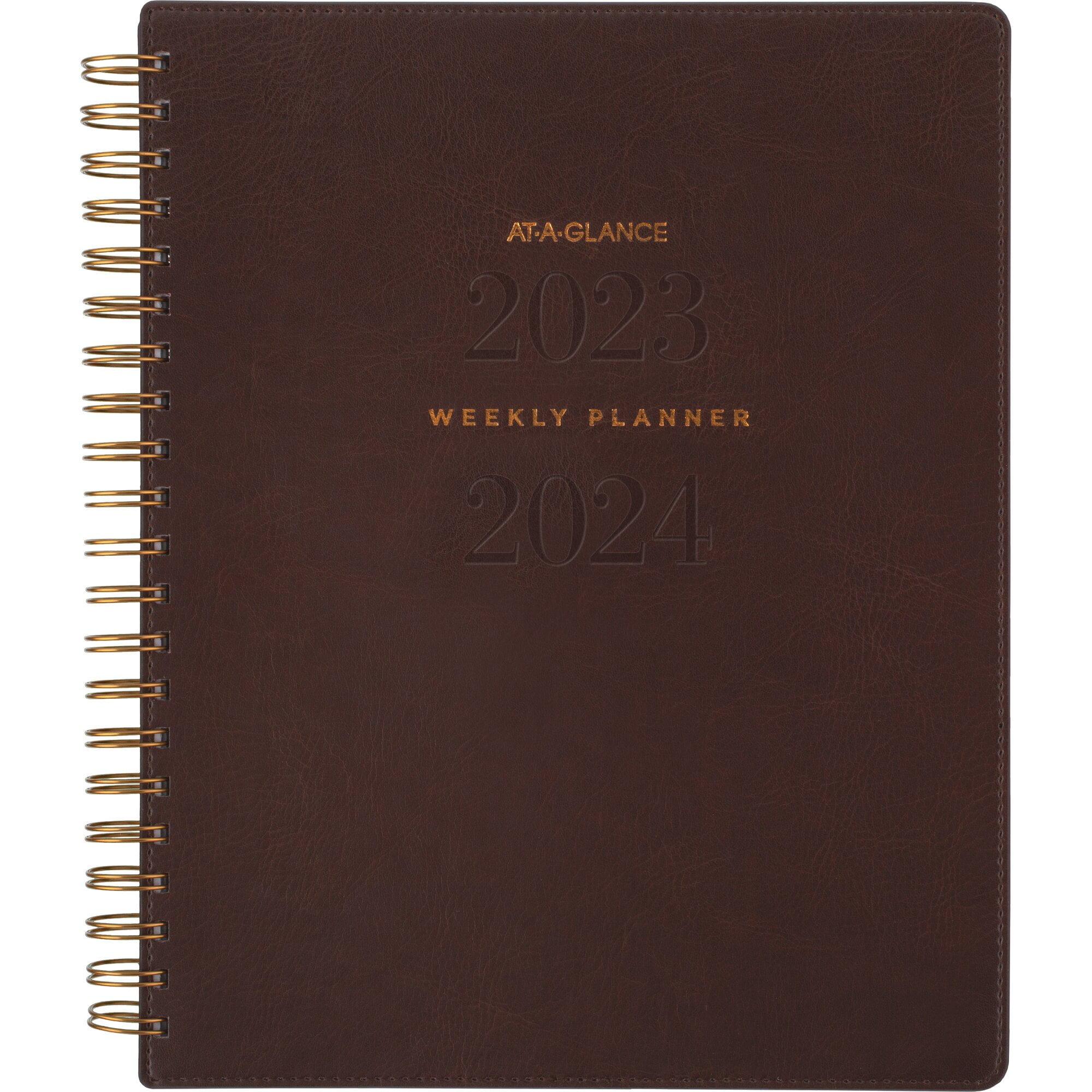 AT-A-GLANCE Signature Collection Academic 2023-2024 Weekly Monthly Planner Brown