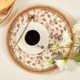 thumbnail image 2 of Round Rattan Tray with Mother of Pearl Inlay, Rattan Serving Tray with Wooden Bottom, Decorative Wicker Basket, 2 of 5