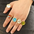 thumbnail image 5 of Round Orange, Turquoise Rings, 18K Gold Plated Brass, 5 of 5