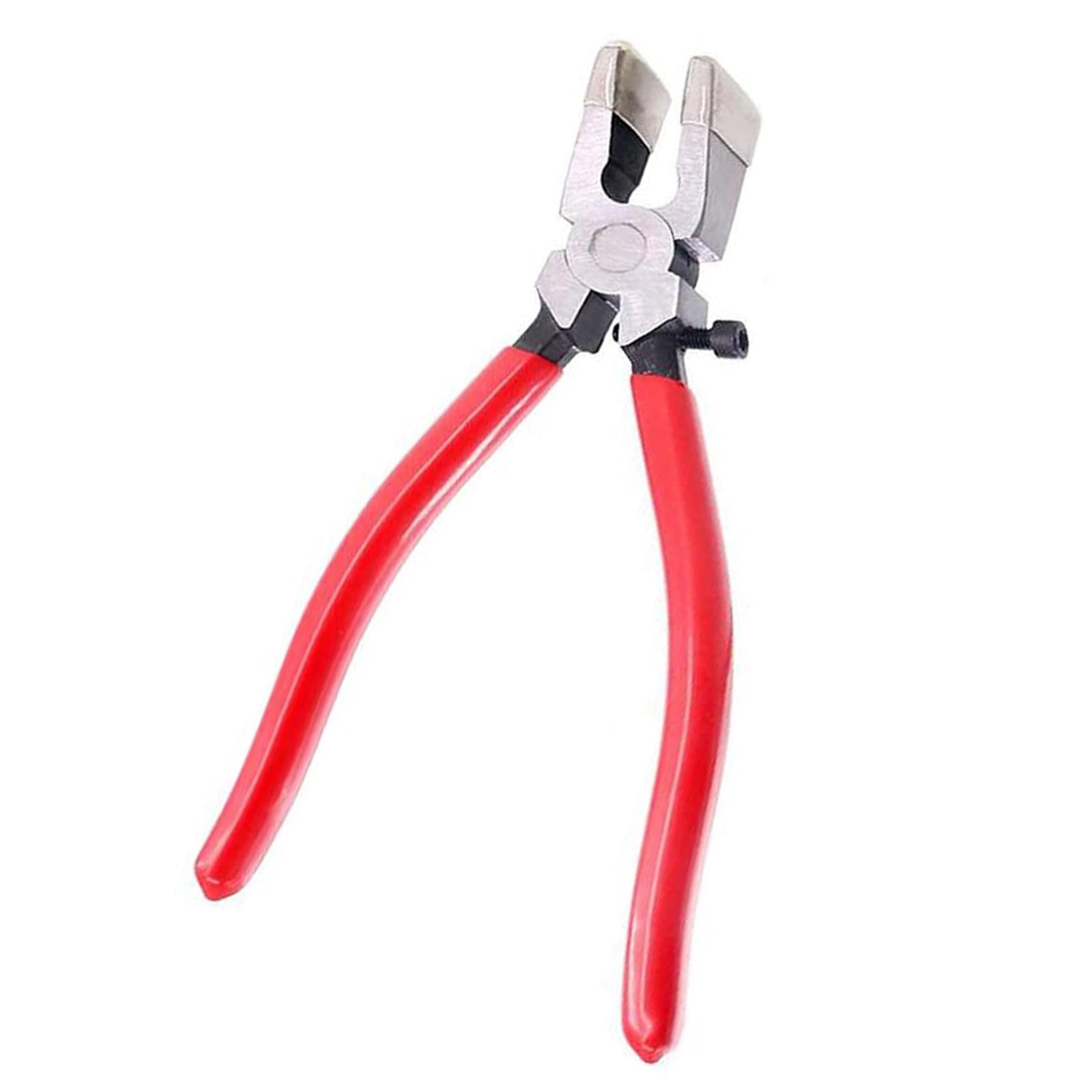 Key Fob Pliers, Glass Cutting Tool, Grozing Pliers, Metal Glass Running Pliers, Glass Breaking Pliers for Mosaics, Tiles, Stained Glass 8inch Curved