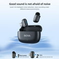 thumbnail image 3 of BOYA Mini Wireless Lavalier Microphone with 360° Omnidirectional Pickup, 3-Level AI Noise Reduction & Windproof Sponge, 100m 2.4G Transmission, 48kHz/16bit Audio, 30H Total Battery Life with Charging, 3 of 6