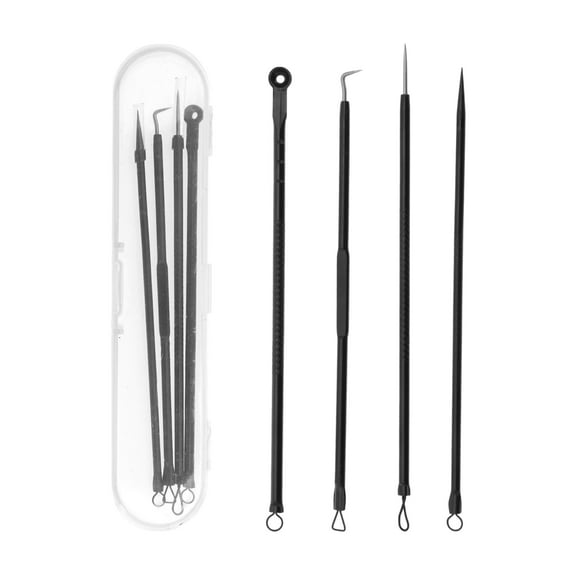 Unique Bargains 1 Set Facial Pimple Extractor Tool Set Black