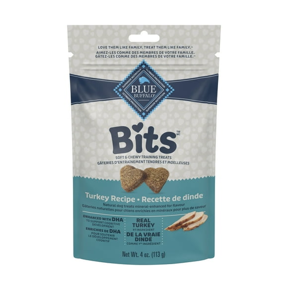 Friandises molles pour chiens Blue Buffalo Bits pour l'entraînement, recette à la dinde, sac de 113 g