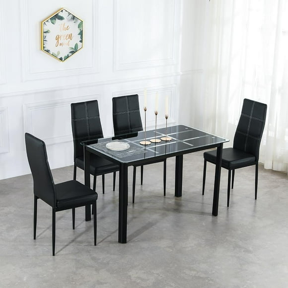 4 Seat Glass Dining Table Sets, Small Round Glass Dining Table Set For 4