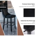 thumbnail image 5 of EHANCIS Set of 2 Counter Height Bar Stools, Modern Velvet Upholstered Counter Chair with Backrests, Home Kitchen Island Leisure Chairs with Solid Wood Legs(Black ), 5 of 6