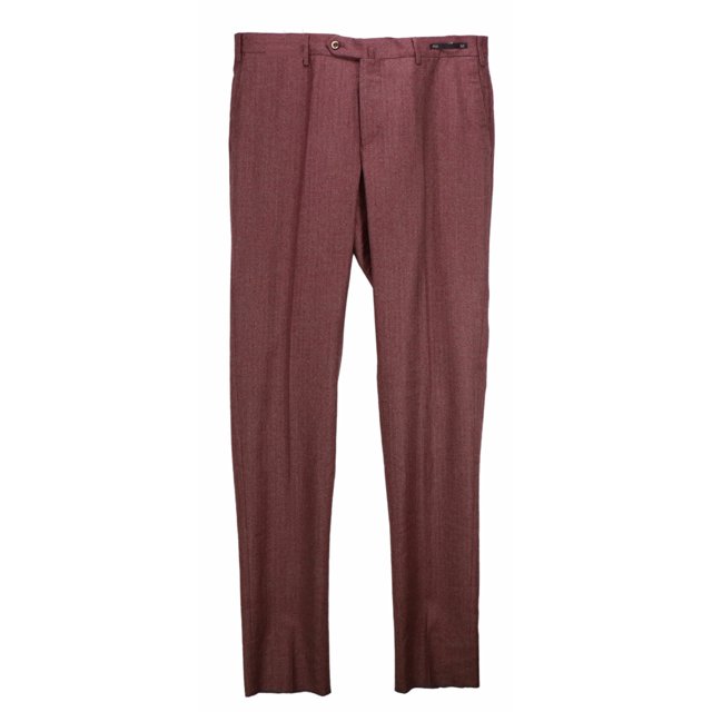 PT01 Men's Red Slim Fit Wool Dress Pants - 36