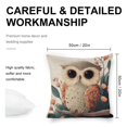 thumbnail image 2 of Owl flowery branch Linen toss pillowcase Decoration pillowcase Gift preferred 20x20" Cushion cover 1 set Sofa pillowcase Sofa bedroom living room car, 2 of 8