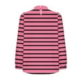 thumbnail image 5 of Ltctricy Tunic Tops for Women Lantern Long Sleeve Mock Neck Pleated Front Curved Hem Striped T Shirts Dressy Casual Blouses(Pink,XX-Large), 5 of 6