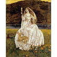 thumbnail image 2 of Cowper, Frank Cadogan 26x31 Black Ornate Wood Framed with Double Matting Museum Art Print Titled - The Damsel of The Lake, 2 of 4