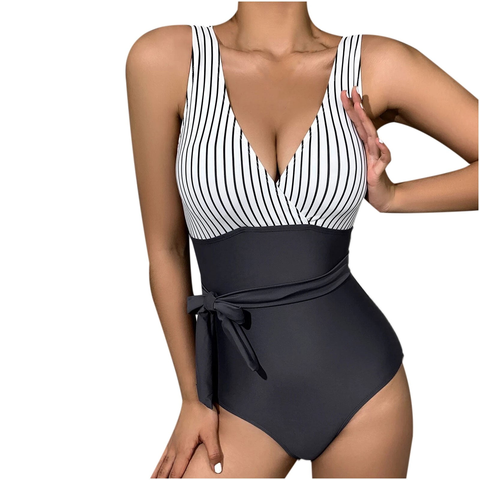 Sunvit Womens Swimsuits Sexy One Piece Print Sling Bikini Bottoms Beachwear Swimwear 265 Black Walmart Com