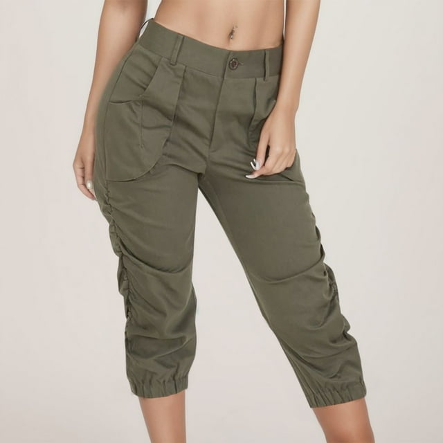 UANWENN Pantalons Décontractés Raccourcis avec Poches Shorts Amples pour Femmes Pantalons Décontractés pour Femmes Pantalons de Survêtement pour Femmes Pantalons Décontractés pour Femmes Pantalons d'Automne pour Femmes
