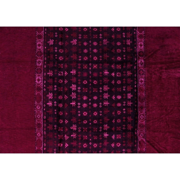 Ahgly Company Indoor Rectangle Abstract Pink Modern Area Rugs, 5' x 7'