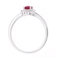 thumbnail image 4 of 9ct White Gold Jewelco London Diamond Oval Ruby Square Cushion Halo Cluster Ring, 4 of 7