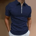 thumbnail image 2 of PMVFHDE Mens Casual Shirt Daily Zipper Placket Turn Down Collar Printed Short Sleeve Blouse Fashion Top, 2 of 9